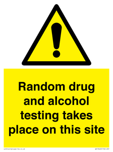 Random drug and alcohol testing takes place on this site